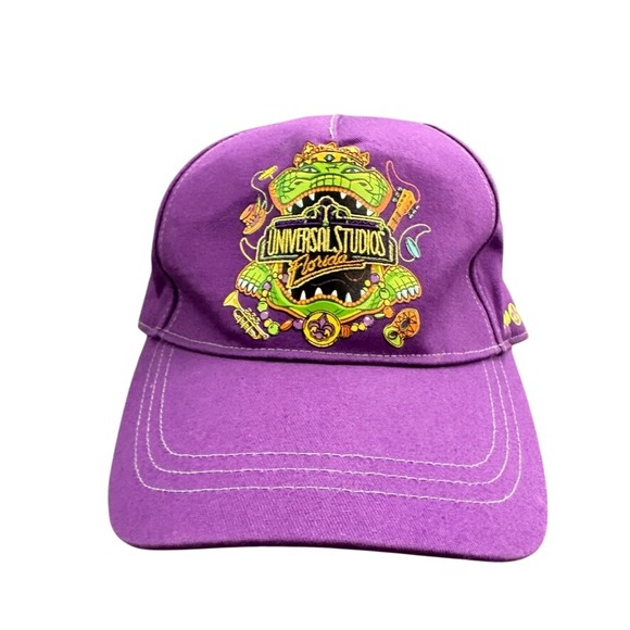 Universal Studios Other - Universal Studios Florida Mardi Gras Alligator Purple Cotton Adjustable Hat Cap